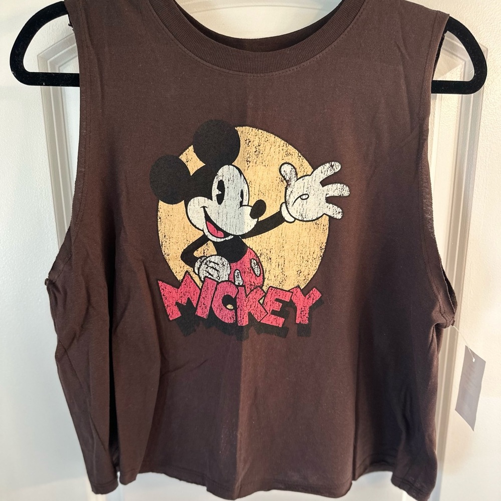 Brown Mickey Mouse Tank Top